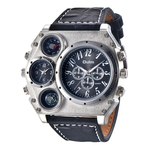 1349 New Sport Watches Men Super Big Large Dial Male Quartz Clock Decorative Compass Luxury Men'S Wrist Watch